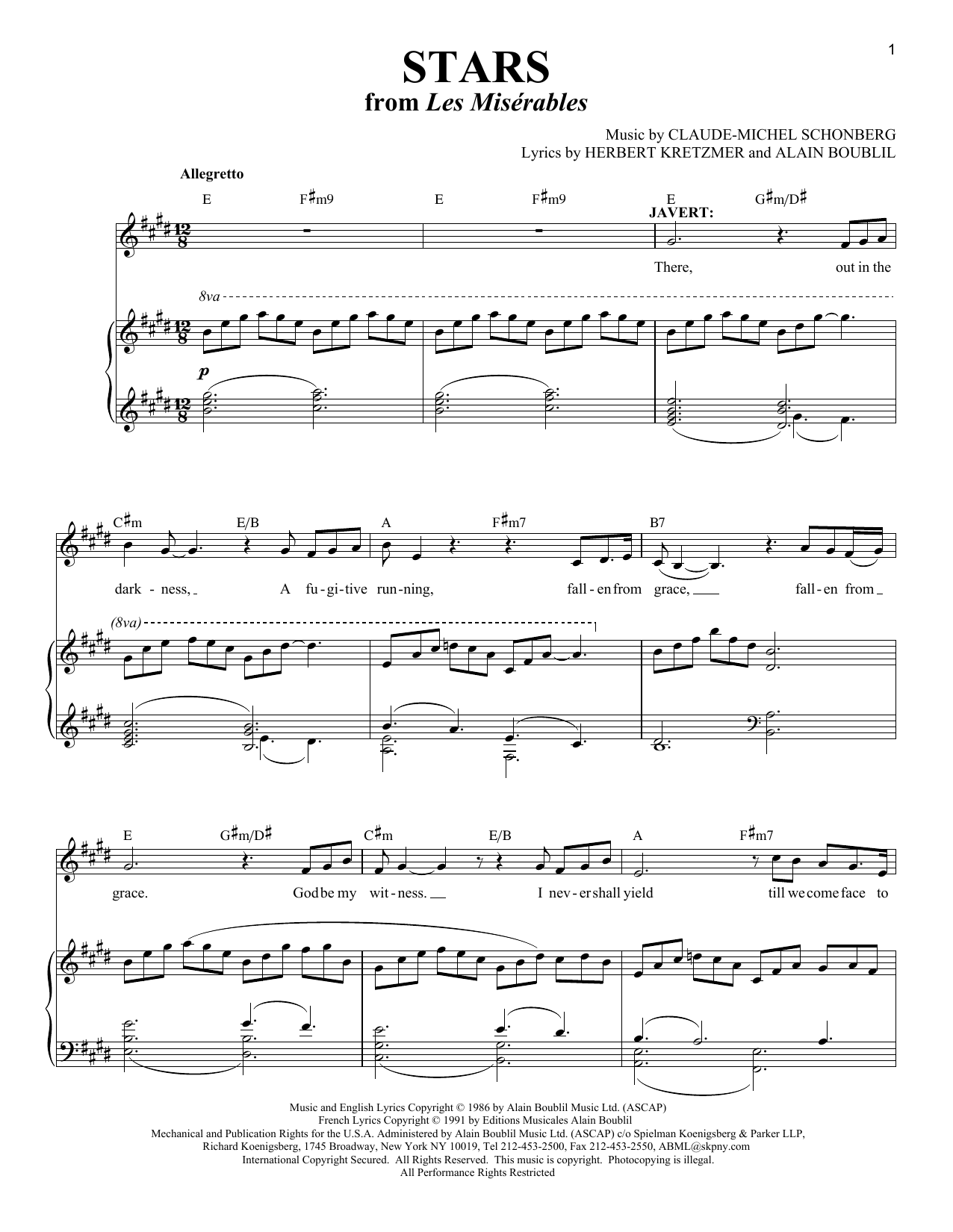 Boublil And Schonberg Stars From Les Miserables Sheet Music Download Printable Musical Show Pdf Score How To Play On Trumpet And Piano Sku