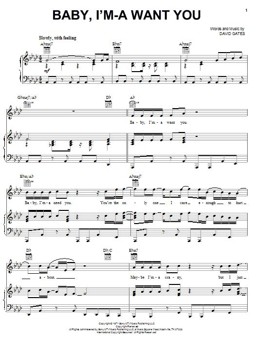 Preview Bread Baby, I'm-A Want You Country sheet music, notes and chords for Lyrics & Chords, SKU: 81998 Download Bread Baby, I'm-A Want You sheet music and printable PDF score & Country music notes