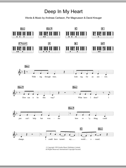 Download Britney Spears Deep In My Heart sheet music and printable PDF score & Pop music notes