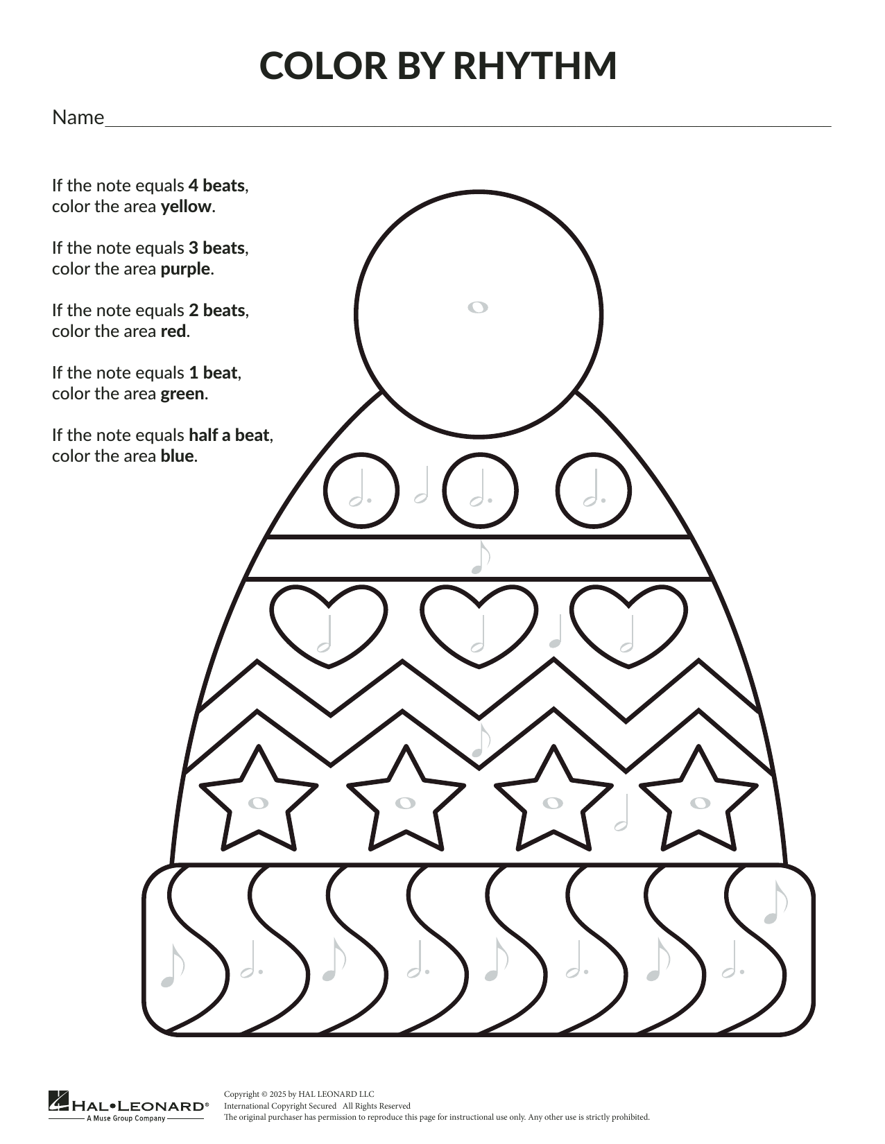 Brittany McCorriston Holiday Color By Rhythm: Toque Sheet Music & Chords for Theory Worksheet - Download or Print PDF