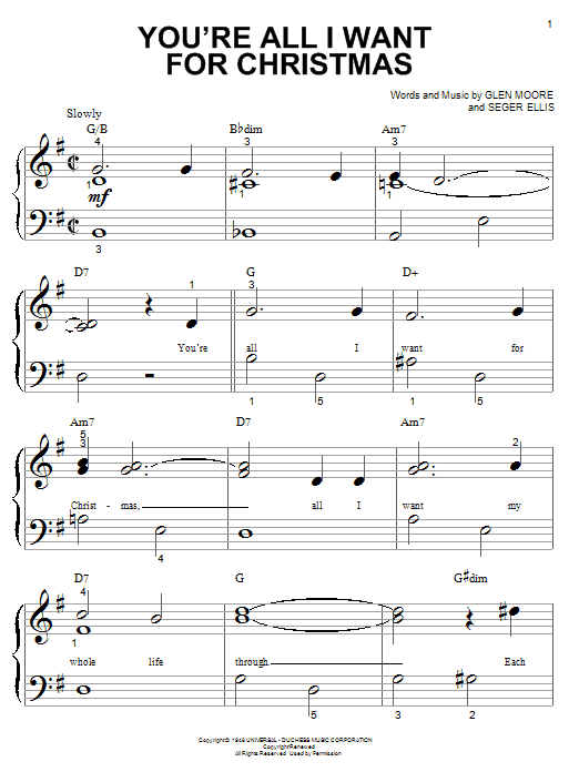 Preview Brook Benton You're All I Want For Christmas Christmas sheet music, notes and chords for Piano, Vocal & Guitar (Right-Hand Melody), SKU: 28905 sheet music, piano notes, chords, guitar tabs, score, transpose, transcribe, how to play, guide, download, learn, tutorial, progression, song, artist, awards, billboard, mtv, vh1, tour, single, album, release