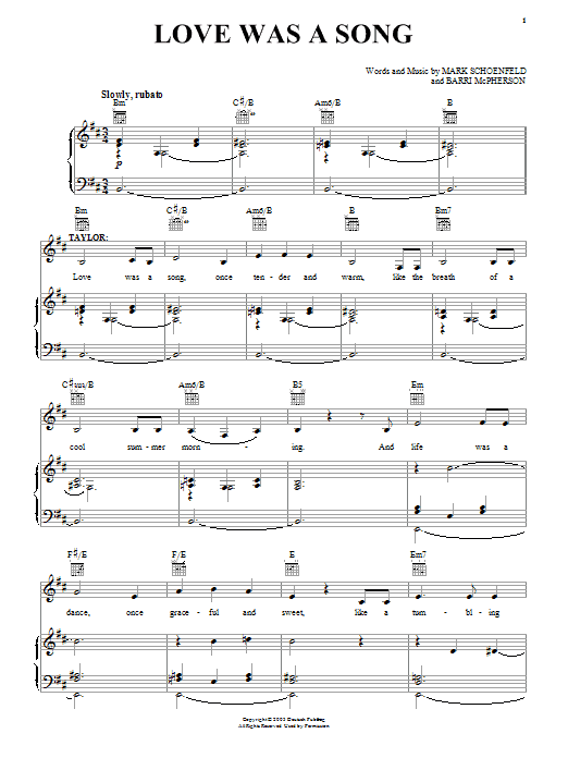 Preview Brooklyn The Musical Love Was A Song Musicals sheet music, notes and chords for Piano, Vocal & Guitar (Right-Hand Melody), SKU: 55191 Download Brooklyn The Musical Love Was A Song sheet music and printable PDF score & Musicals music notes