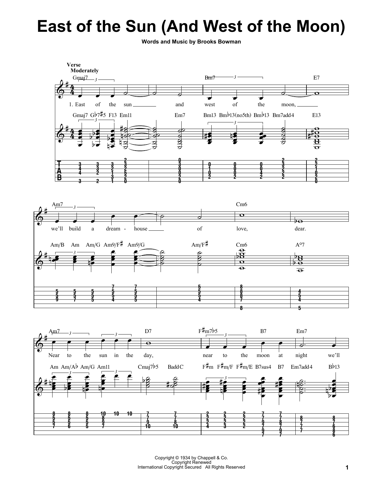 Download Brooks Bowman East Of The Sun (And West Of The Moon) sheet music and printable PDF score & Jazz music notes
