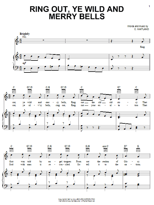 Preview C. Maitland Ring Out, Ye Wild And Merry Bells Winter sheet music, notes and chords for Ukulele, SKU: 160729 sheet music, piano notes, chords, guitar tabs, score, transpose, transcribe, how to play, guide, download, learn, tutorial, progression, song, artist, awards, billboard, mtv, vh1, tour, single, album, release