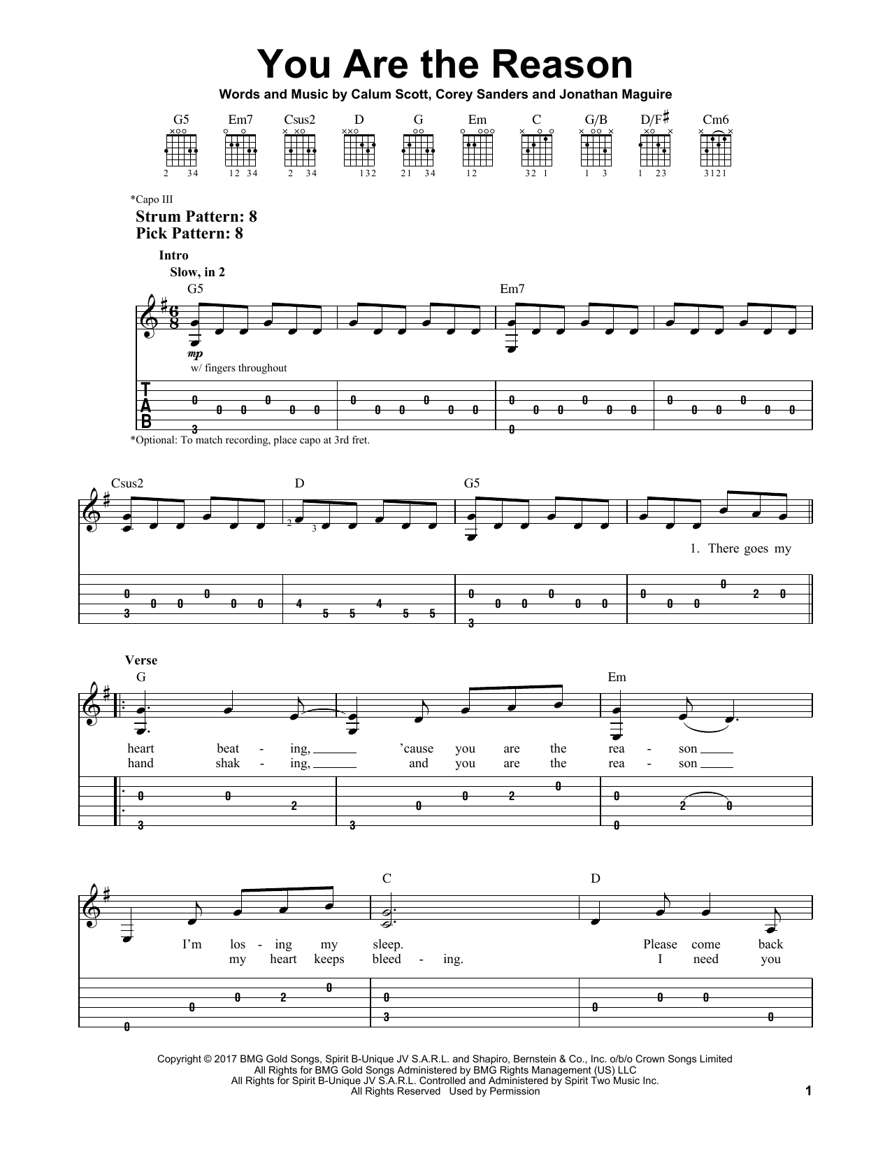 Preview Calum Scott You Are The Reason Pop sheet music, notes and chords for Piano, Vocal & Guitar (Right-Hand Melody), SKU: 197640 sheet music, piano notes, chords, guitar tabs, score, transpose, transcribe, how to play, guide, download, learn, tutorial, progression, song, artist, awards, billboard, mtv, vh1, tour, single, album, release
