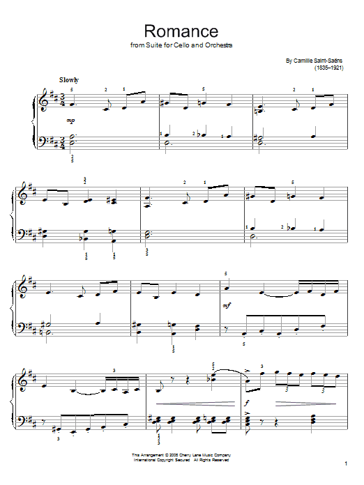 Preview Camille Saint-Saens Romance Classical sheet music, notes and chords for Easy Piano, SKU: 63128 sheet music, piano notes, chords, guitar tabs, score, transpose, transcribe, how to play, guide, download, learn, tutorial, progression, song, artist, awards, billboard, mtv, vh1, tour, single, album, release