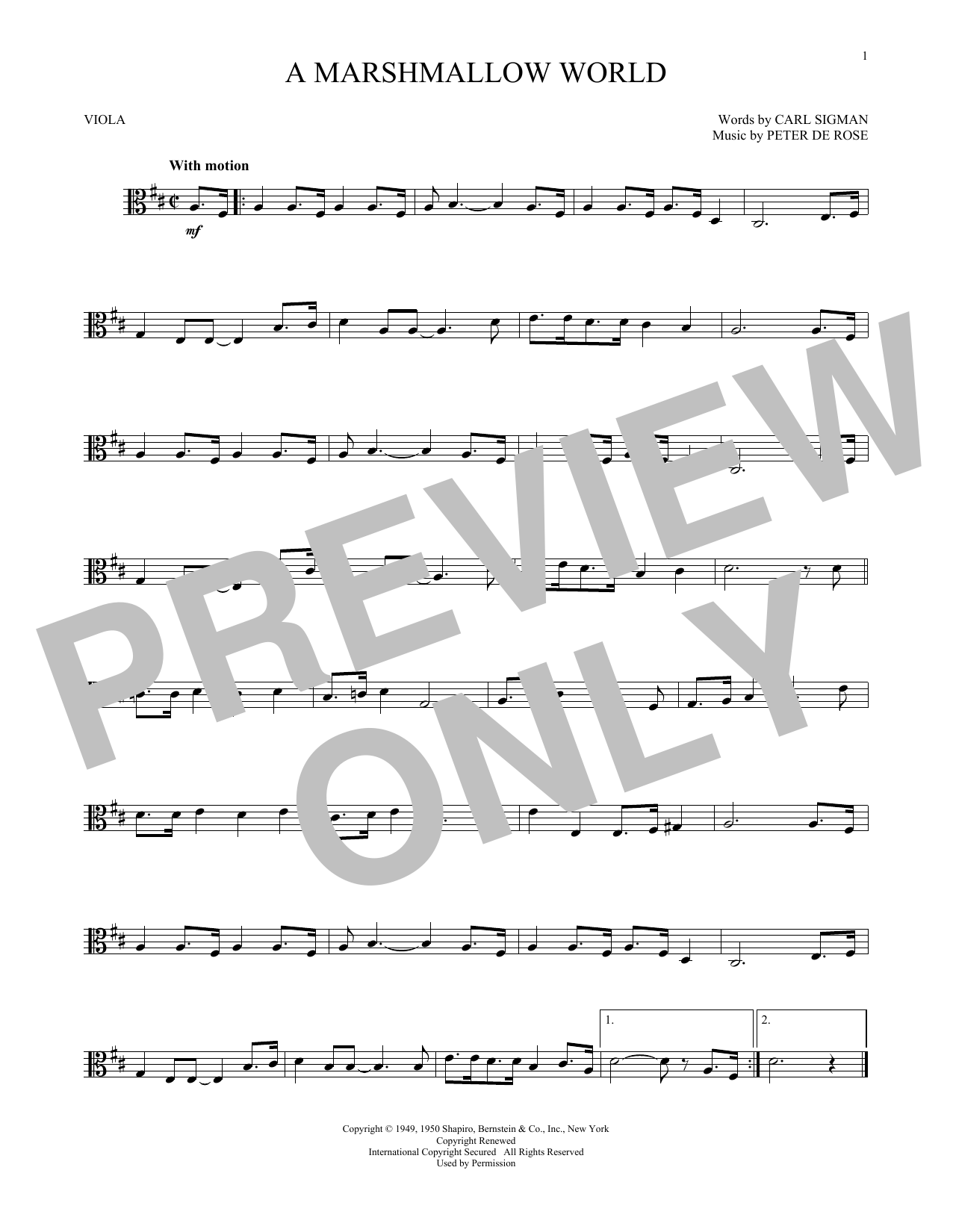 Download Carl Sigman A Marshmallow World sheet music and printable PDF score & Christmas music notes