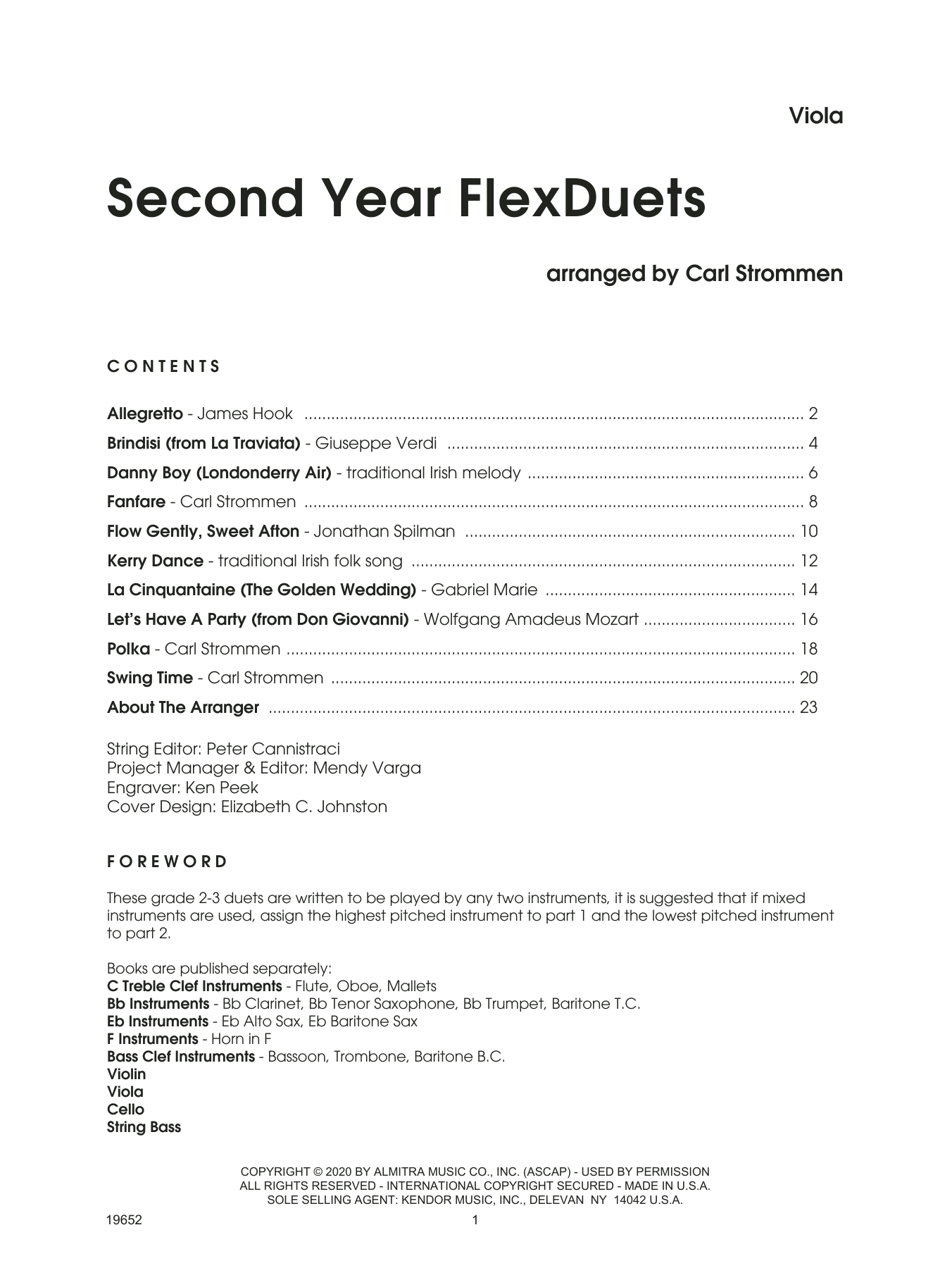 Download Carl Strommen Second Year FlexDuets - Viola sheet music and printable PDF score & Classical music notes