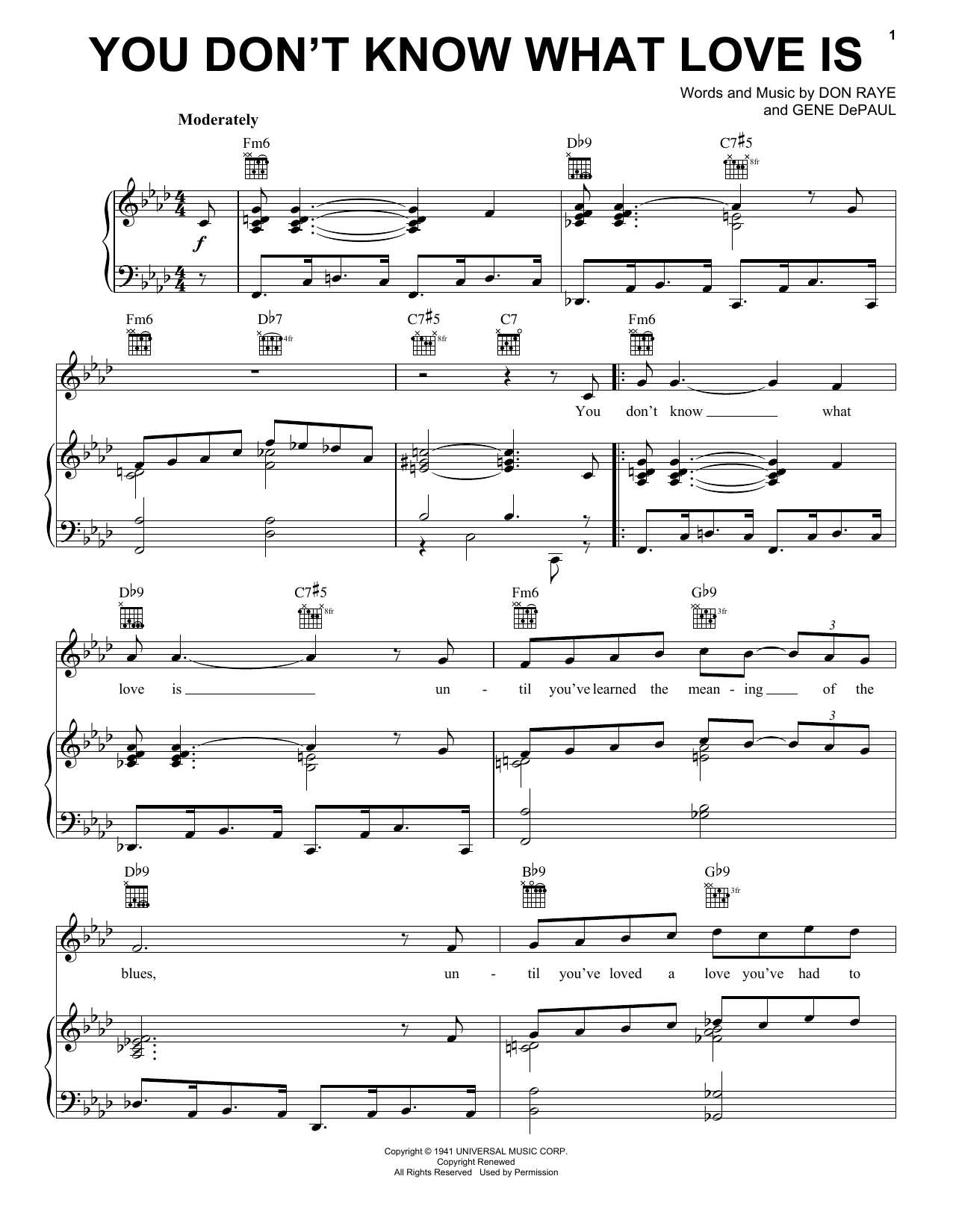 Download Carol Bruce You Don't Know What Love Is sheet music and printable PDF score & Jazz music notes
