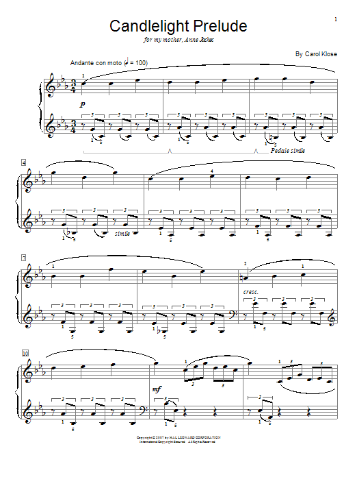 Preview Carol Klose Candlelight Prelude Pop sheet music, notes and chords for Educational Piano, SKU: 62472 sheet music, piano notes, chords, guitar tabs, score, transpose, transcribe, how to play, guide, download, learn, tutorial, progression, song, artist, awards, billboard, mtv, vh1, tour, single, album, release