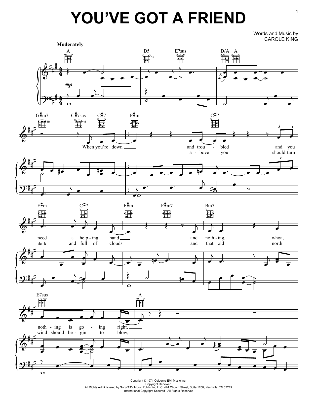 Preview Carole King You've Got A Friend Pop sheet music, notes and chords for Lyrics & Chords, SKU: 114643 sheet music, piano notes, chords, guitar tabs, score, transpose, transcribe, how to play, guide, download, learn, tutorial, progression, song, artist, awards, billboard, mtv, vh1, tour, single, album, release
