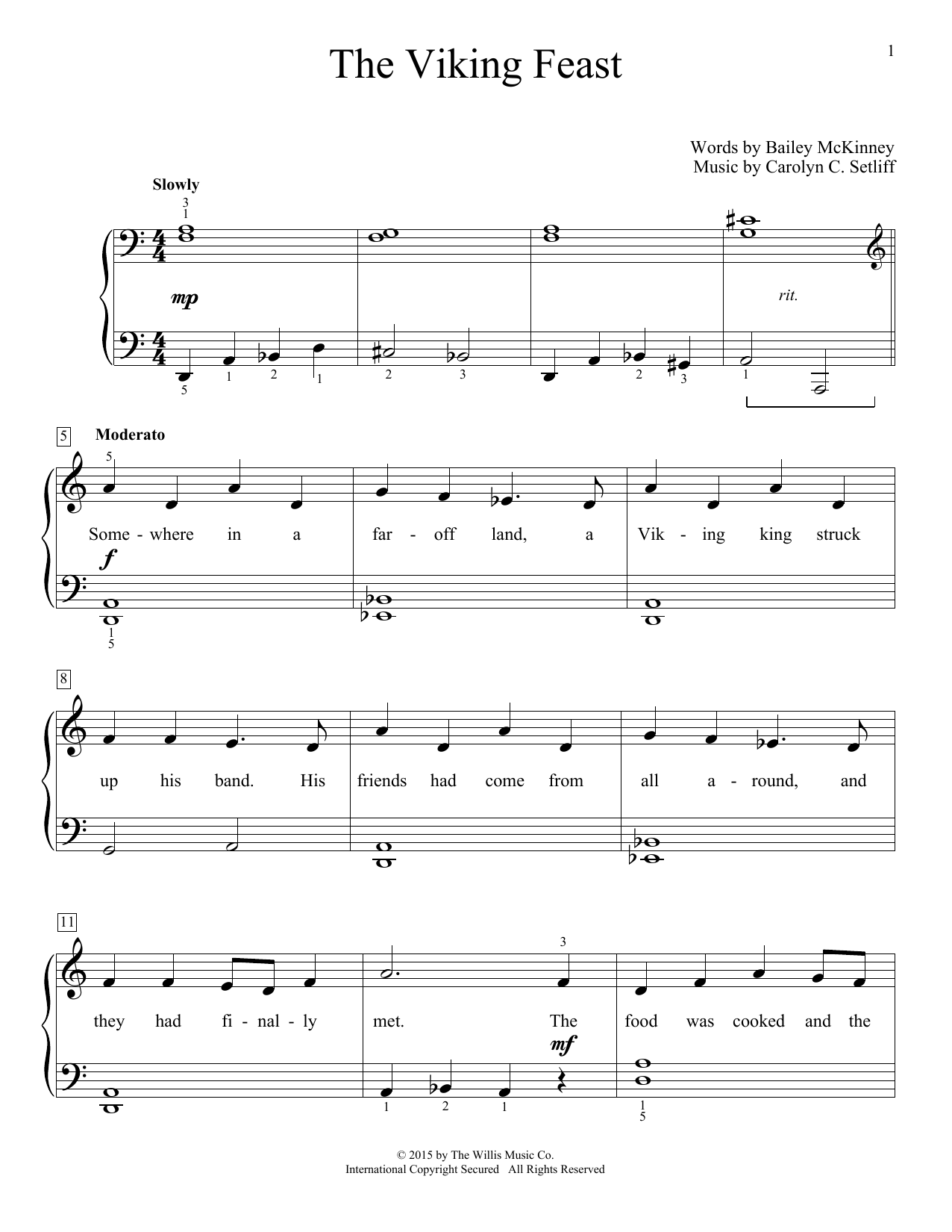 Preview Carolyn C. Setliff The Viking Feast Children sheet music, notes and chords for Educational Piano, SKU: 160586 sheet music, piano notes, chords, guitar tabs, score, transpose, transcribe, how to play, guide, download, learn, tutorial, progression, song, artist, awards, billboard, mtv, vh1, tour, single, album, release