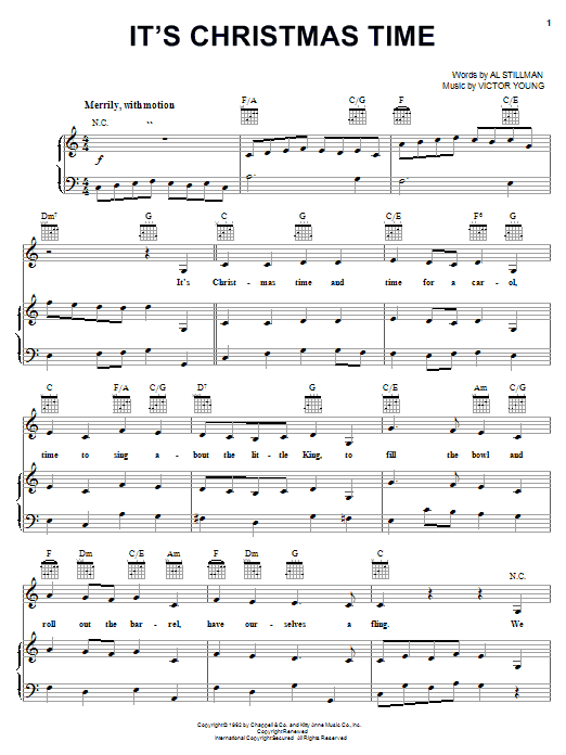 Preview Carpenters It's Christmas Time Pop sheet music, notes and chords for Piano, Vocal & Guitar (Right-Hand Melody), SKU: 18057 Download Carpenters It's Christmas Time sheet music and printable PDF score & Pop music notes