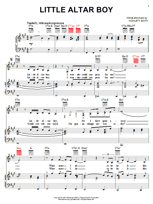 Download Carpenters Little Altar Boy sheet music and printable PDF score & Pop music notes