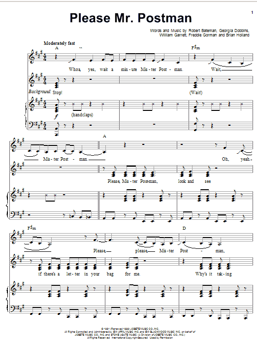 Preview Carpenters Please Mr. Postman Rock sheet music, notes and chords for Piano (Big Notes), SKU: 58481 sheet music, piano notes, chords, guitar tabs, score, transpose, transcribe, how to play, guide, download, learn, tutorial, progression, song, artist, awards, billboard, mtv, vh1, tour, single, album, release