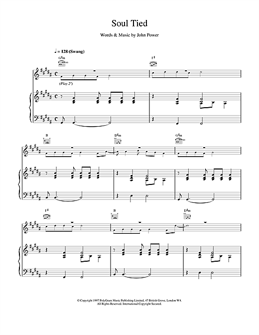 Preview Cast Soul Tied Pop sheet music, notes and chords for Piano, Vocal & Guitar (Right-Hand Melody), SKU: 17877 sheet music, piano notes, chords, guitar tabs, score, transpose, transcribe, how to play, guide, download, learn, tutorial, progression, song, artist, awards, billboard, mtv, vh1, tour, single, album, release