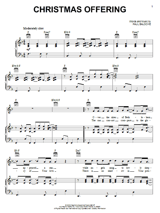 Preview Casting Crowns Christmas Offering Religious sheet music, notes and chords for Easy Piano, SKU: 76319 Download Casting Crowns Christmas Offering sheet music and printable PDF score & Religious music notes