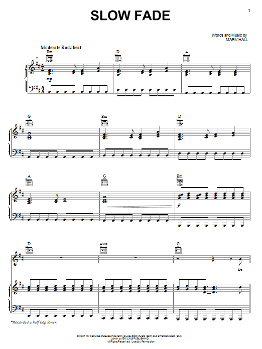 Preview Casting Crowns Slow Fade Pop sheet music, notes and chords for Easy Piano, SKU: 62685 sheet music, piano notes, chords, guitar tabs, score, transpose, transcribe, how to play, guide, download, learn, tutorial, progression, song, artist, awards, billboard, mtv, vh1, tour, single, album, release