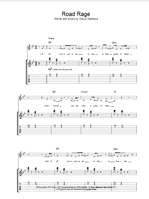 Preview Catatonia Road Rage Rock sheet music, notes and chords for Lyrics & Chords, SKU: 107404 Download Catatonia Road Rage sheet music and printable PDF score & Rock music notes