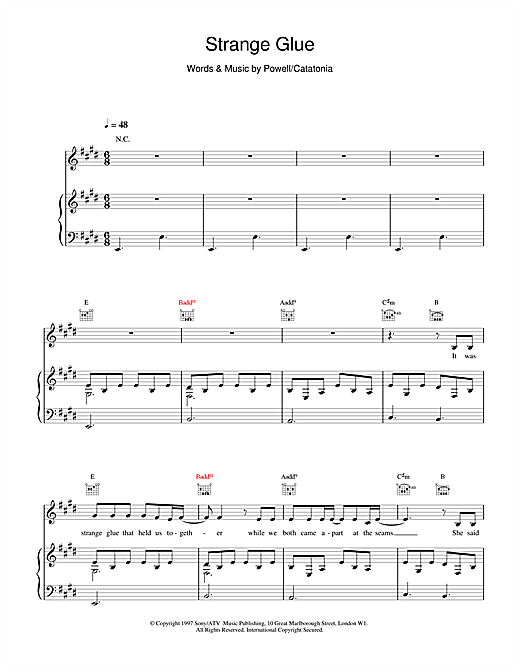 Preview Catatonia Strange Glue Rock sheet music, notes and chords for Lyrics & Chords, SKU: 107878 sheet music, piano notes, chords, guitar tabs, score, transpose, transcribe, how to play, guide, download, learn, tutorial, progression, song, artist, awards, billboard, mtv, vh1, tour, single, album, release