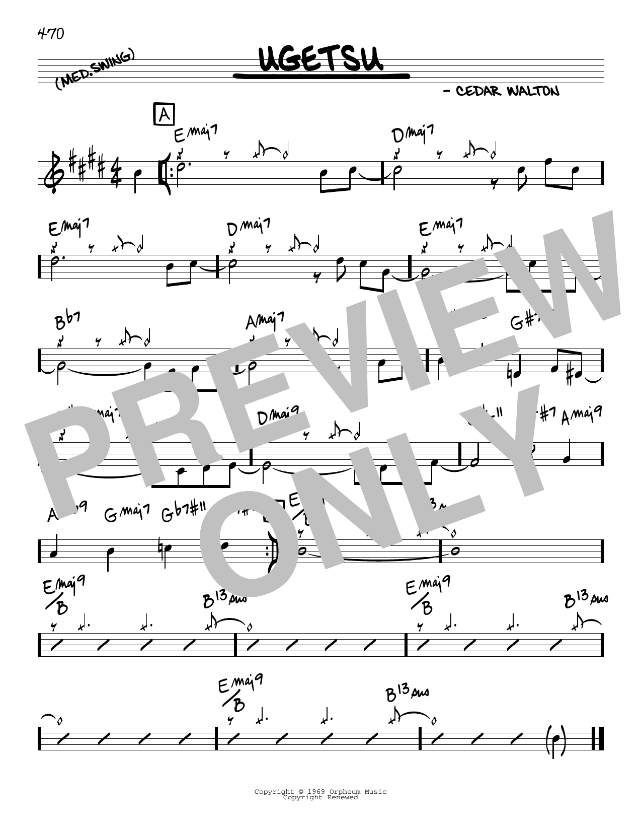 Download Cedar Walton Ugetsu sheet music and printable PDF score & Jazz music notes
