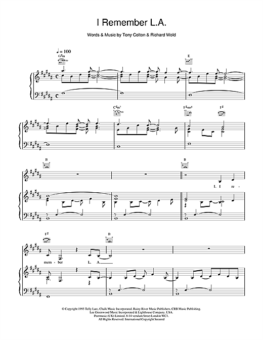 Preview Celine Dion I Remember L.A. Pop sheet music, notes and chords for Piano, Vocal & Guitar (Right-Hand Melody), SKU: 14511 sheet music, piano notes, chords, guitar tabs, score, transpose, transcribe, how to play, guide, download, learn, tutorial, progression, song, artist, awards, billboard, mtv, vh1, tour, single, album, release