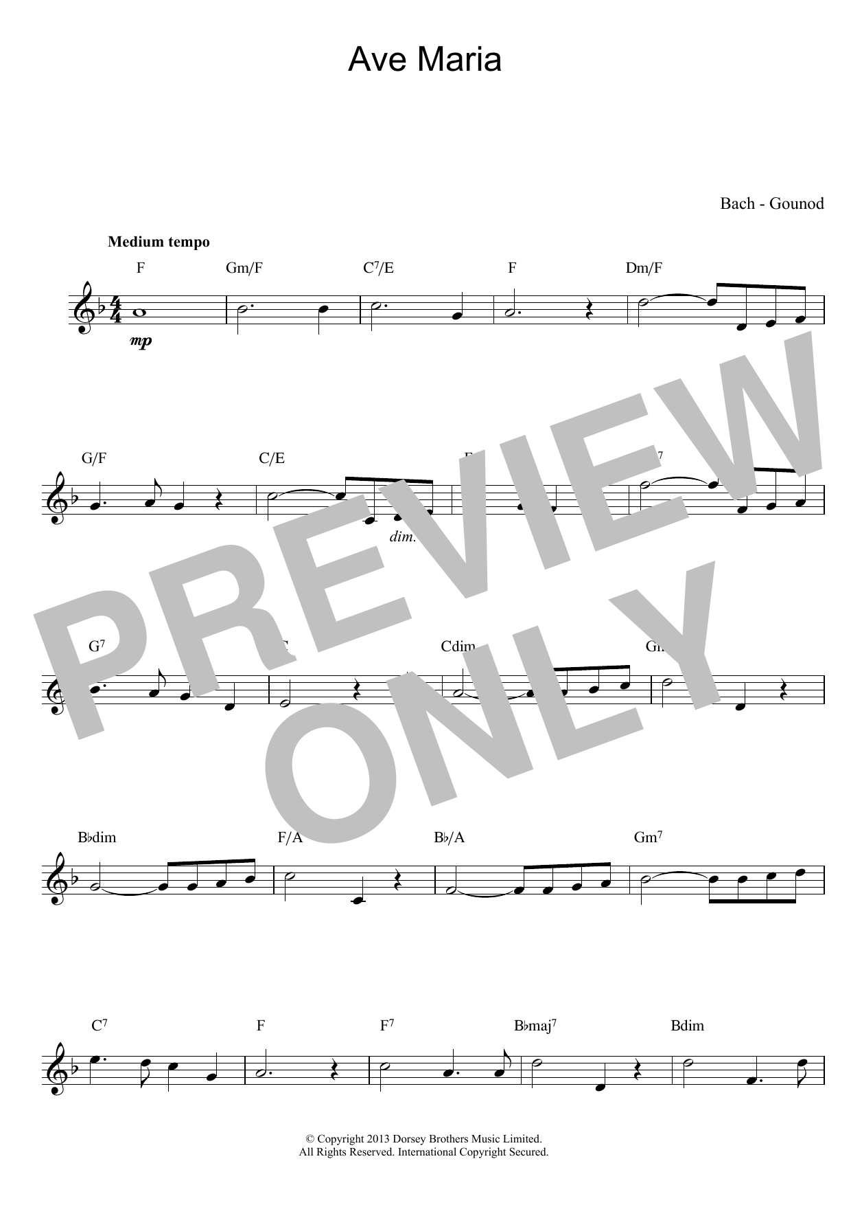 Download Charles Gounod Ave Maria sheet music and printable PDF score & Pop music notes