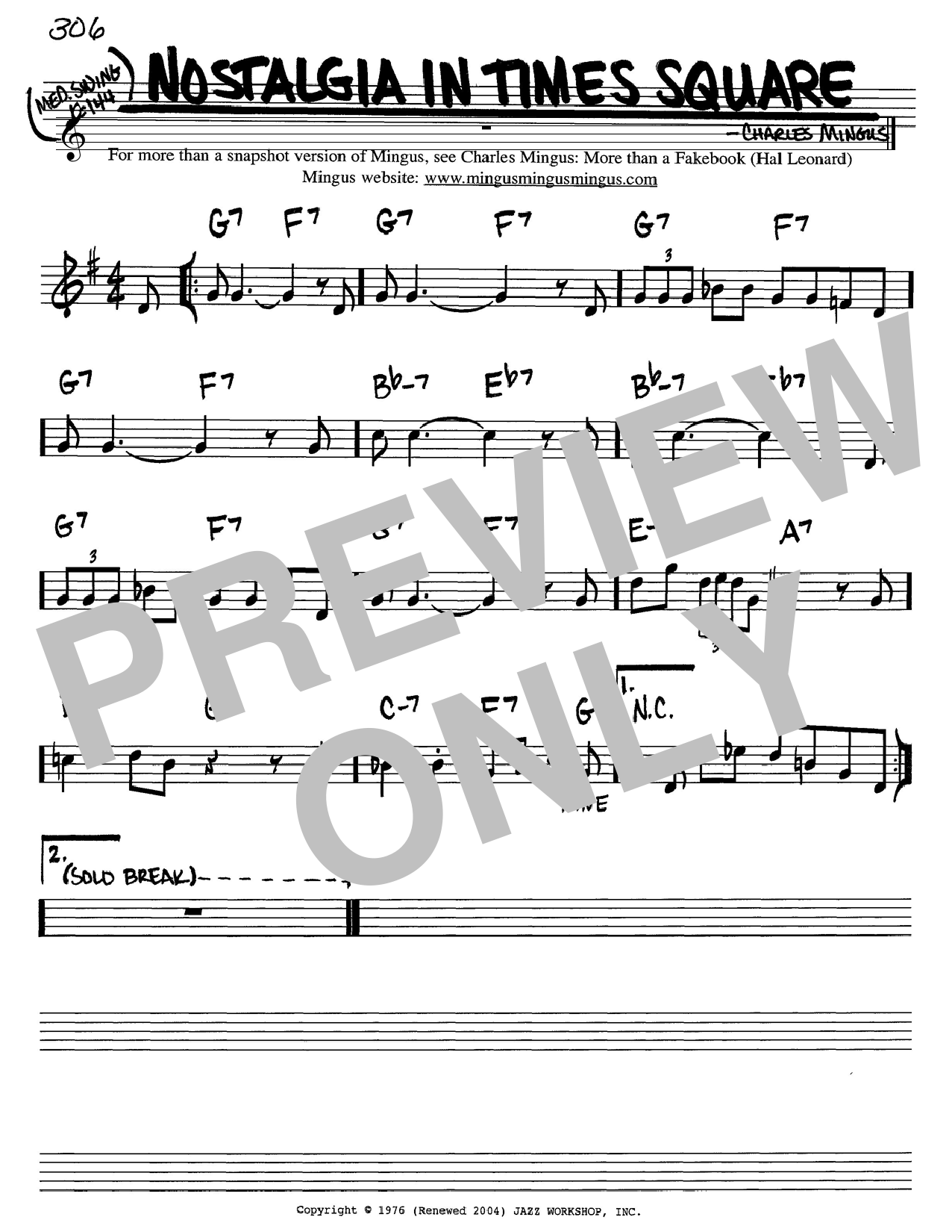 Preview Charles Mingus Nostalgia In Times Square Jazz sheet music, notes and chords for Easy Piano, SKU: 70033 Download Charles Mingus Nostalgia In Times Square sheet music and printable PDF score & Jazz music notes