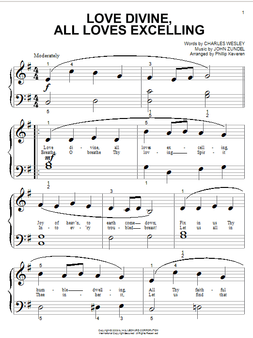 Preview Charles Wesley Love Divine, All Loves Excelling Religious sheet music, notes and chords for Piano, Vocal & Guitar (Right-Hand Melody), SKU: 47632 sheet music, piano notes, chords, guitar tabs, score, transpose, transcribe, how to play, guide, download, learn, tutorial, progression, song, artist, awards, billboard, mtv, vh1, tour, single, album, release