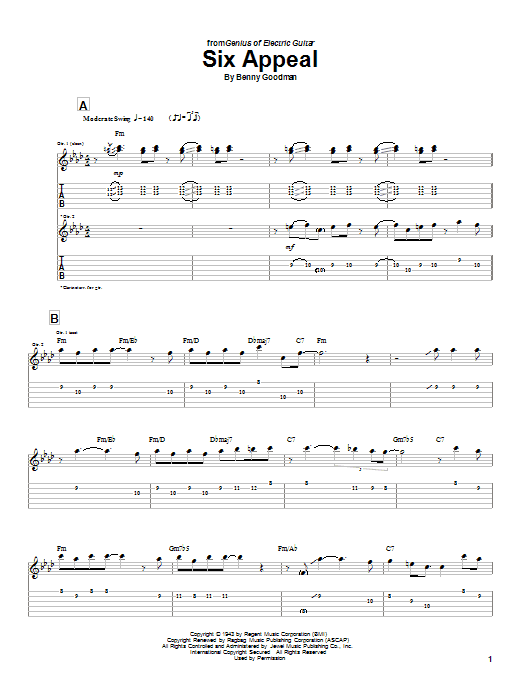 Preview Charlie Christian Six Appeal Jazz sheet music, notes and chords for Guitar Tab, SKU: 23726 sheet music, piano notes, chords, guitar tabs, score, transpose, transcribe, how to play, guide, download, learn, tutorial, progression, song, artist, awards, billboard, mtv, vh1, tour, single, album, release