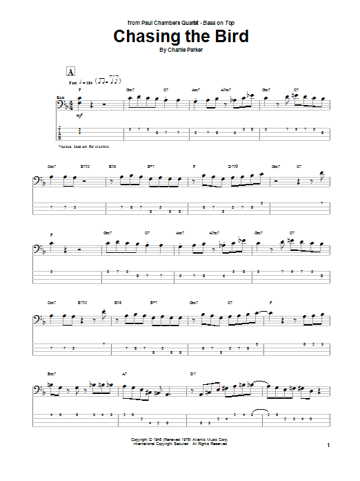 Download Charlie Parker Chasing The Bird sheet music and printable PDF score & Jazz music notes