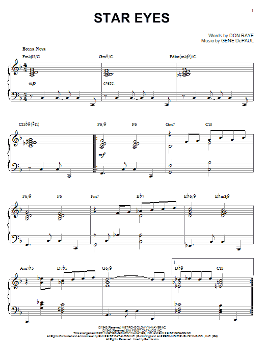 Preview Charlie Parker Star Eyes (arr. Brent Edstrom) Jazz sheet music, notes and chords for Piano, SKU: 85079 sheet music, piano notes, chords, guitar tabs, score, transpose, transcribe, how to play, guide, download, learn, tutorial, progression, song, artist, awards, billboard, mtv, vh1, tour, single, album, release