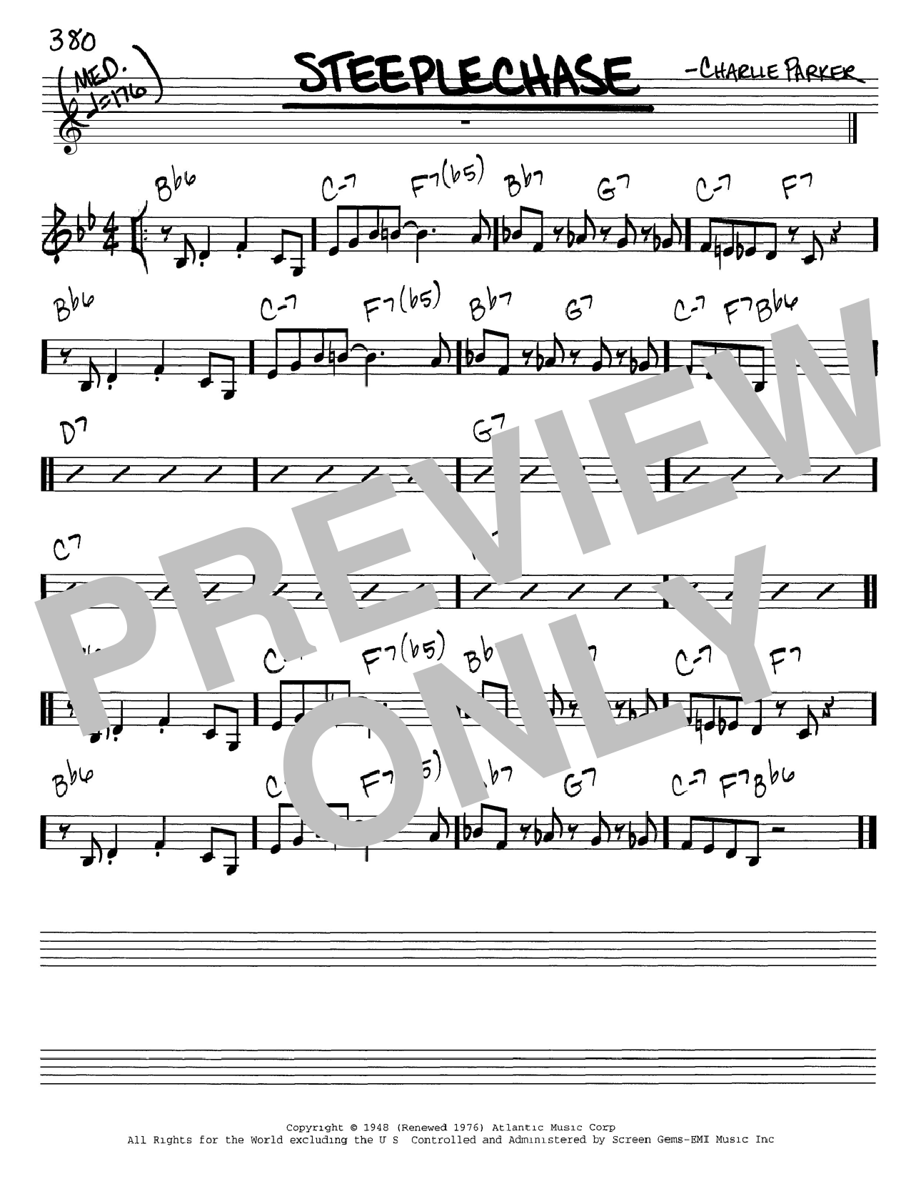 Preview Charlie Parker Steeplechase Jazz sheet music, notes and chords for Piano, SKU: 250576 Download Charlie Parker Steeplechase sheet music and printable PDF score & Jazz music notes