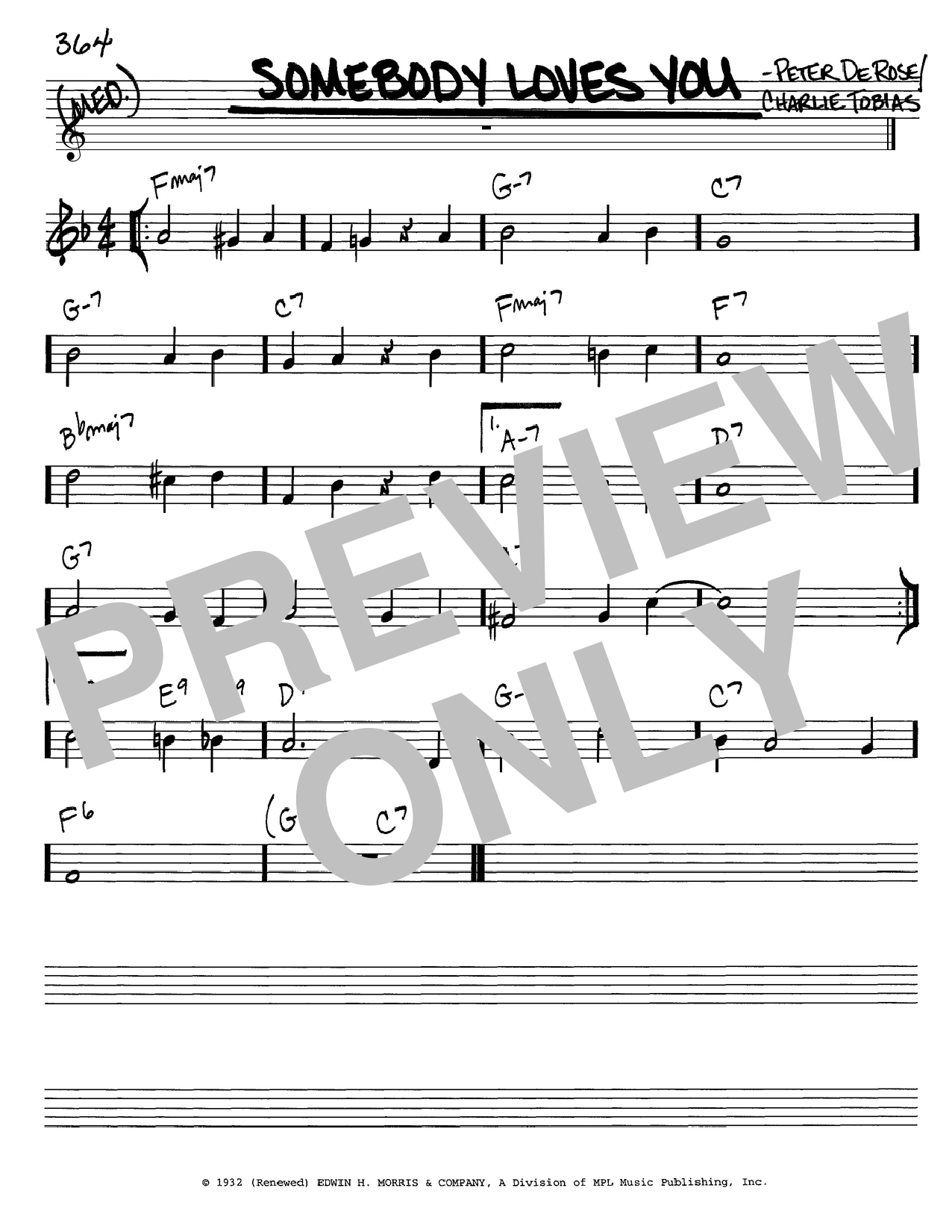 Preview Charlie Tobias Somebody Loves You Jazz sheet music, notes and chords for Easy Piano, SKU: 76352 Download Charlie Tobias Somebody Loves You sheet music and printable PDF score & Jazz music notes