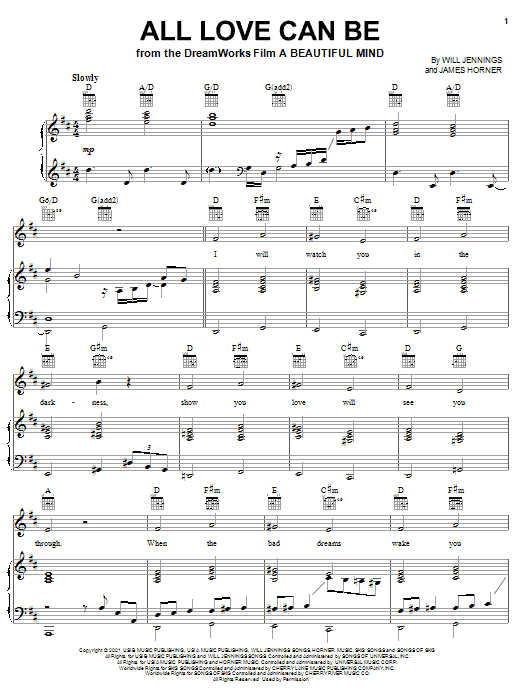 Preview Charlotte Church All Love Can Be Film and TV sheet music, notes and chords for Piano, Vocal & Guitar (Right-Hand Melody), SKU: 51931 Download Charlotte Church All Love Can Be sheet music and printable PDF score & Film and TV music notes
