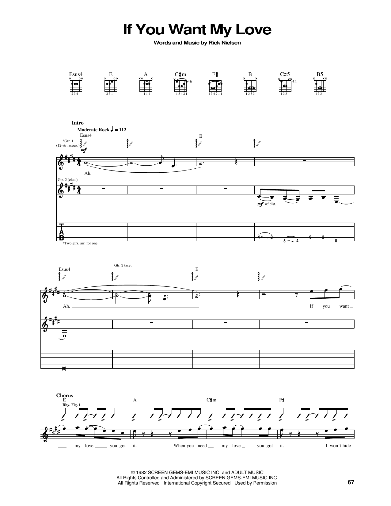 Preview Cheap Trick If You Want My Love Pop sheet music, notes and chords for Guitar Tab, SKU: 160608 sheet music, piano notes, chords, guitar tabs, score, transpose, transcribe, how to play, guide, download, learn, tutorial, progression, song, artist, awards, billboard, mtv, vh1, tour, single, album, release