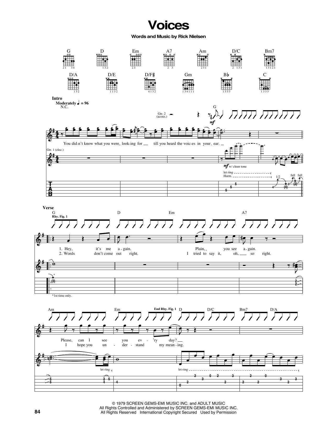 Preview Cheap Trick Voices Rock sheet music, notes and chords for Guitar Tab, SKU: 160609 sheet music, piano notes, chords, guitar tabs, score, transpose, transcribe, how to play, guide, download, learn, tutorial, progression, song, artist, awards, billboard, mtv, vh1, tour, single, album, release