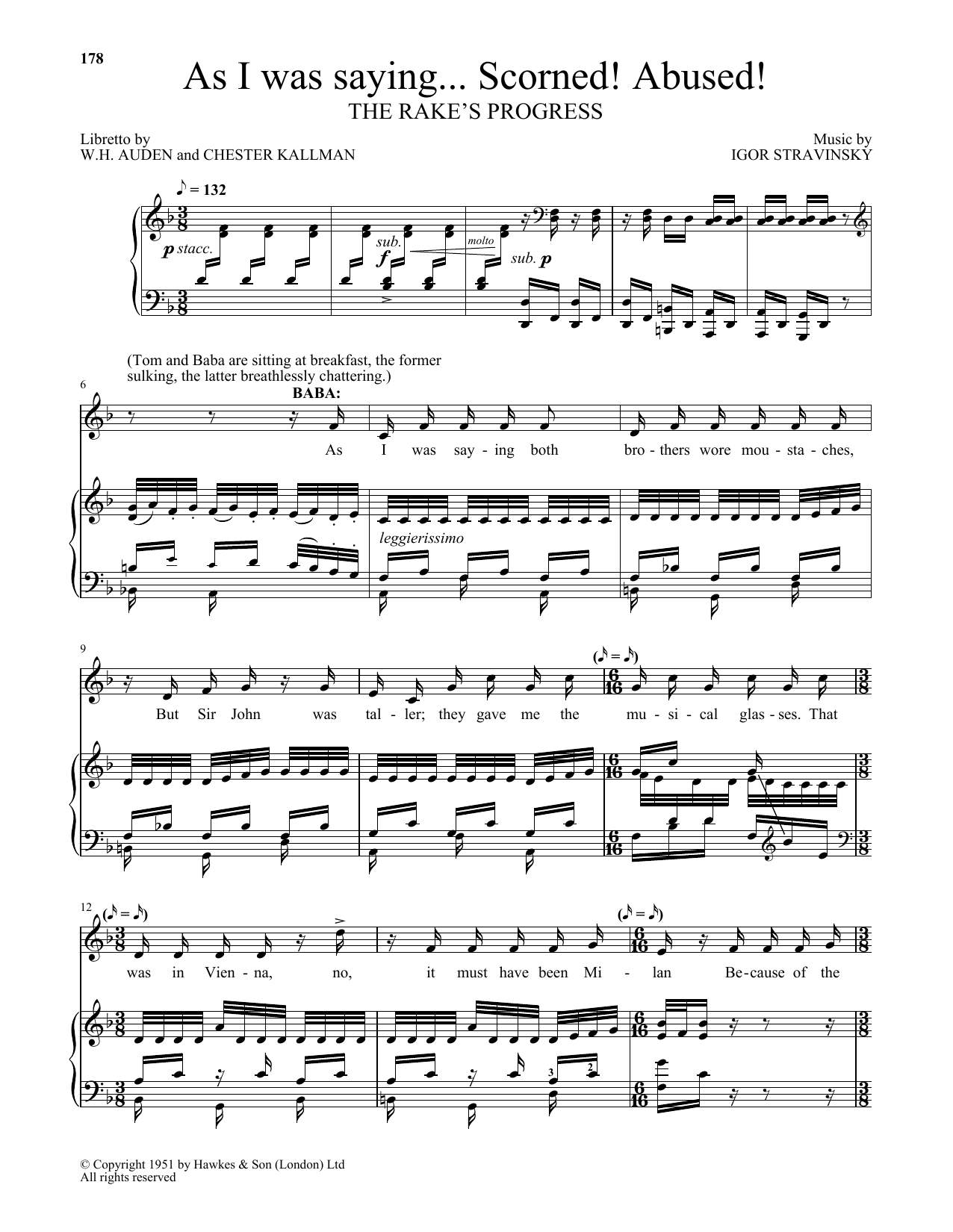 Chester Kallman As I Was Saying...Scorned! Abused! Sheet Music & Chords for Piano & Vocal - Download or Print PDF