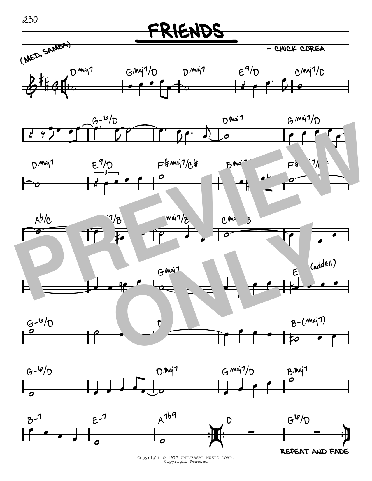 Download Chick Corea Friends sheet music and printable PDF score & Jazz music notes