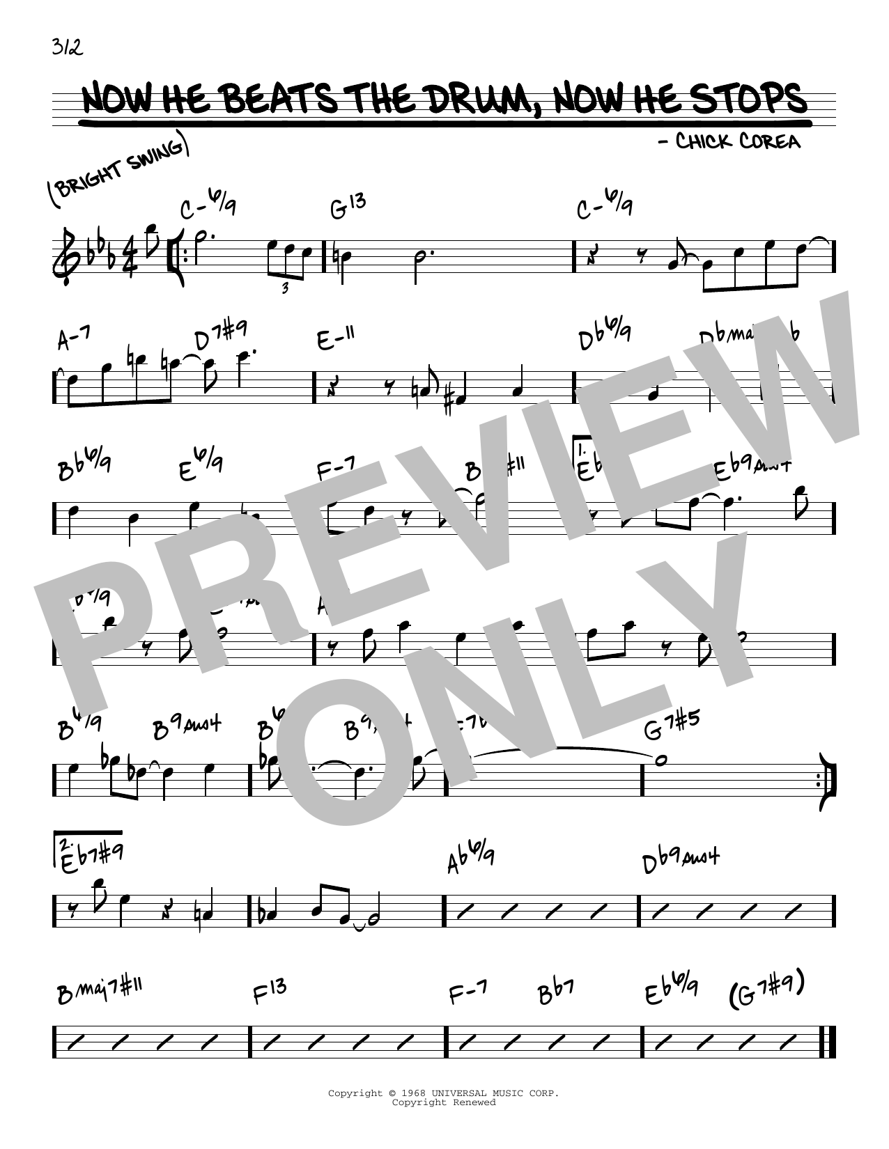 Download Chick Corea Now He Beats The Drum, Now He Stops sheet music and printable PDF score & Jazz music notes