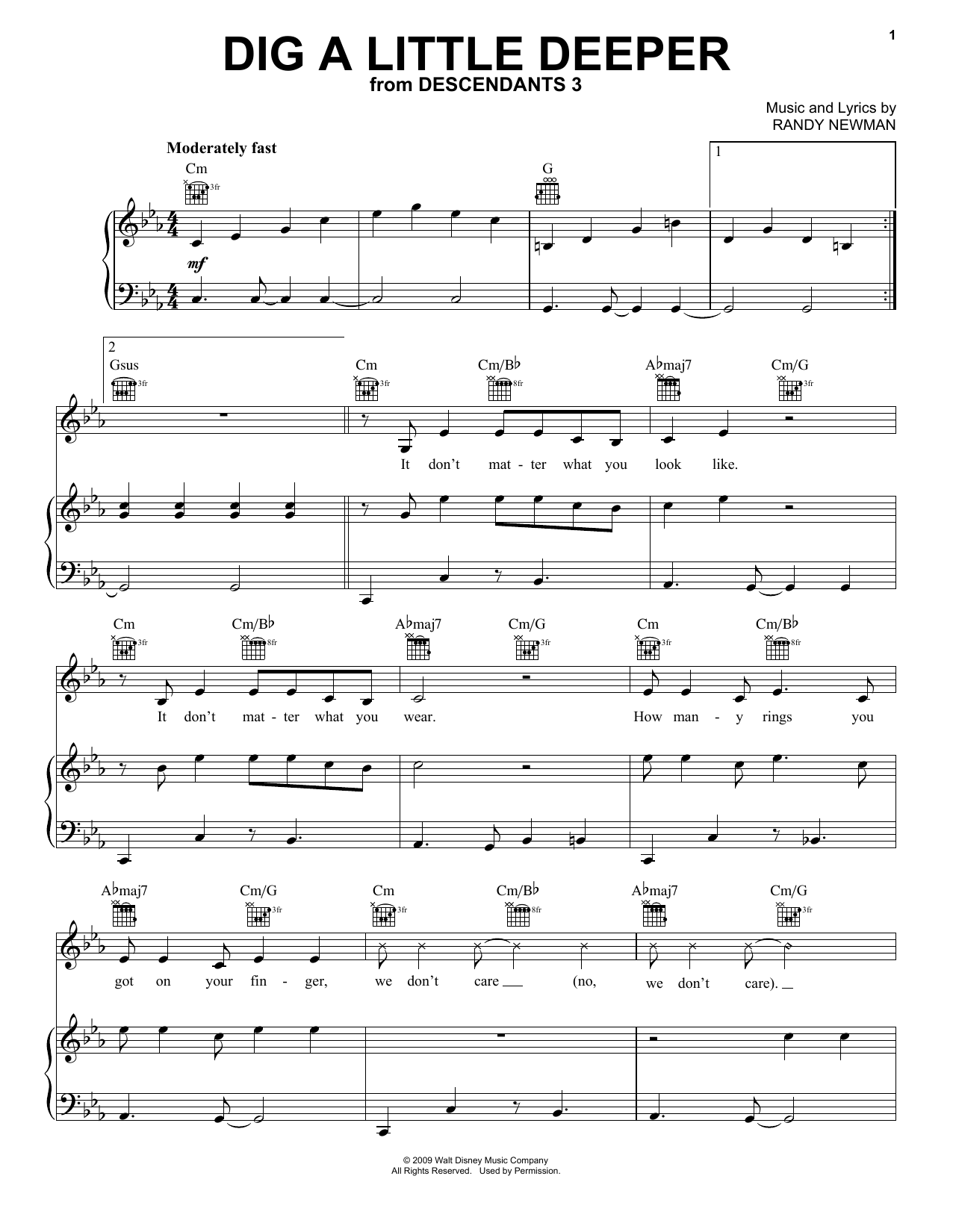 Preview China Anne McClain Dig A Little Deeper (from Disney's Descendants 3) Disney sheet music, notes and chords for Piano, Vocal & Guitar (Right-Hand Melody), SKU: 424159 sheet music, piano notes, chords, guitar tabs, score, transpose, transcribe, how to play, guide, download, learn, tutorial, progression, song, artist, awards, billboard, mtv, vh1, tour, single, album, release