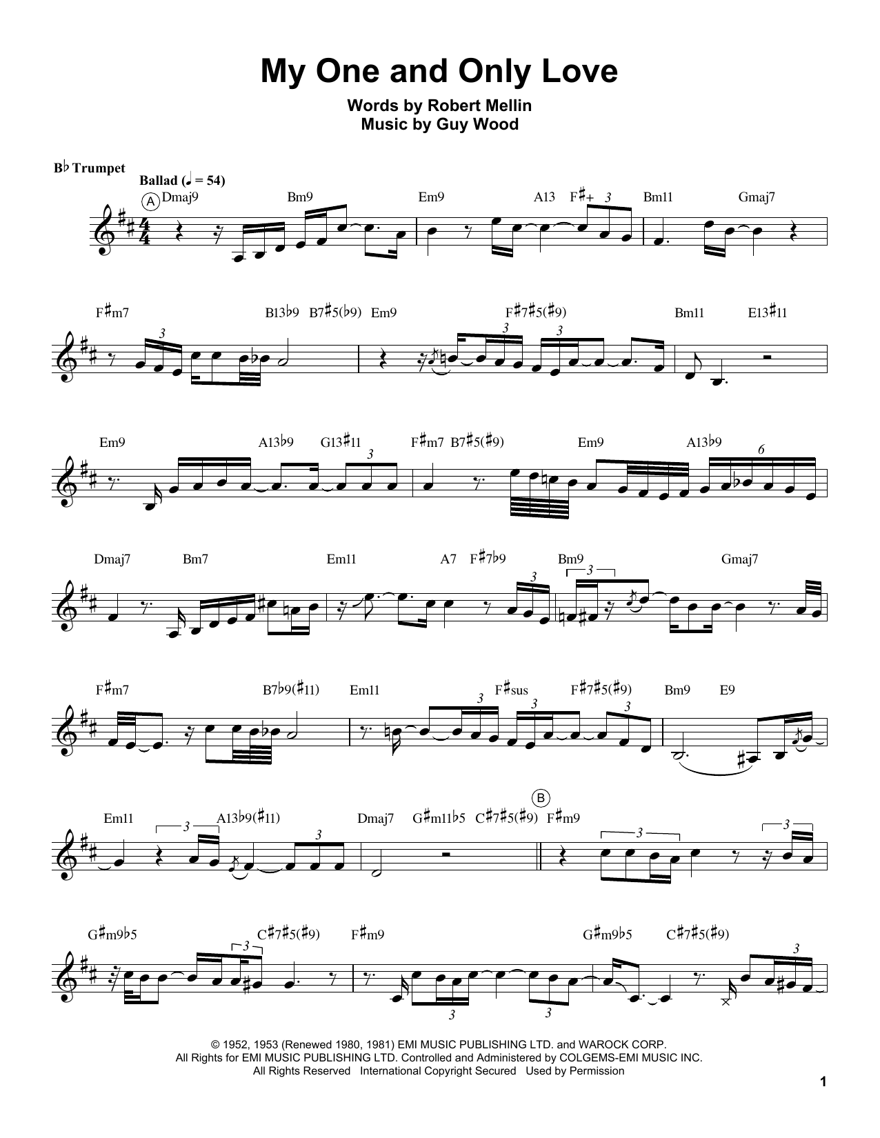 My One And Only Love Sheet Music Notes Chris Botti Chords Download Jazz Notes Trumpet Transcription Pdf Printable 199012