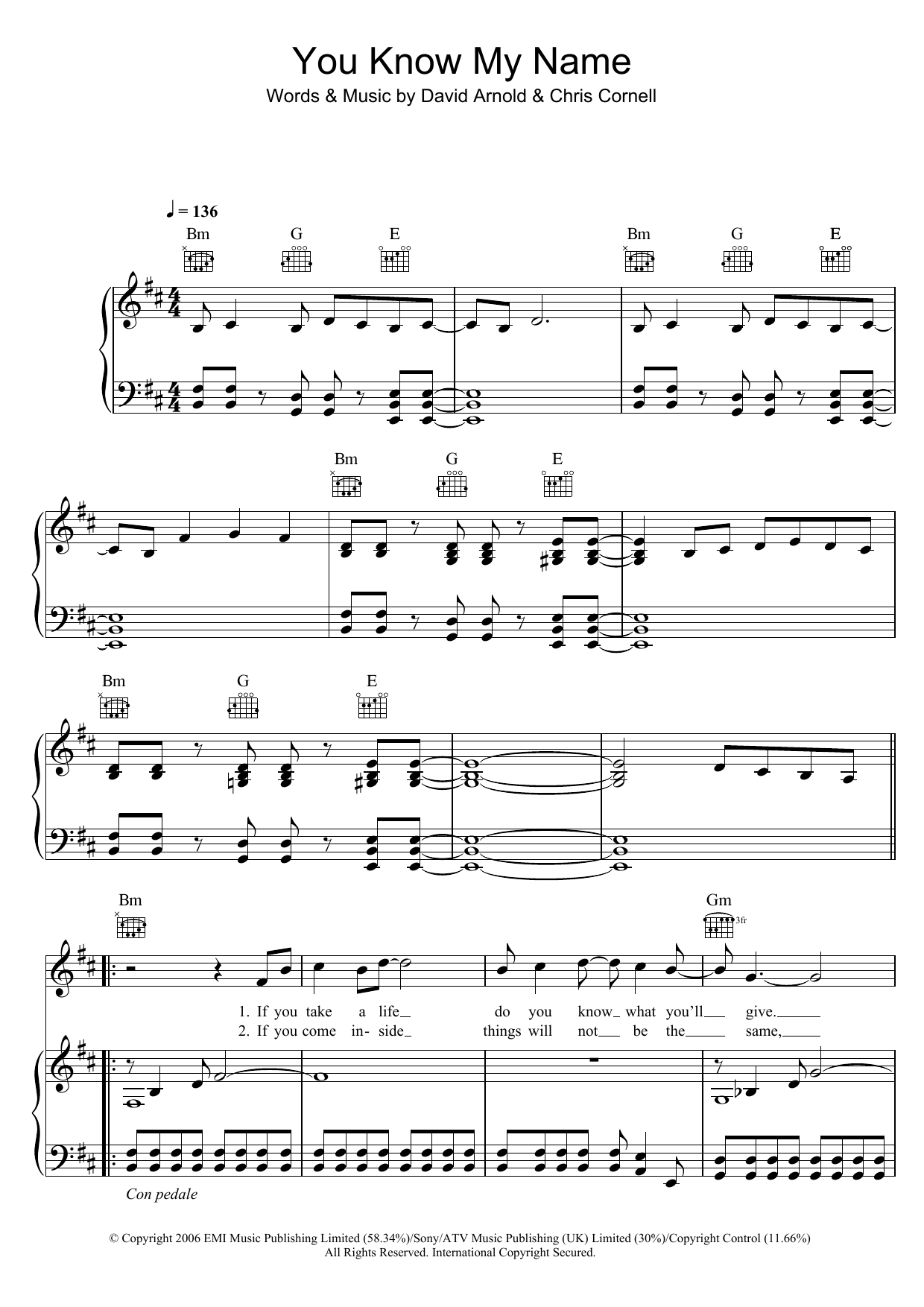 You know my name – Chris Cornell Drums Sheet music for Drum group (Solo)