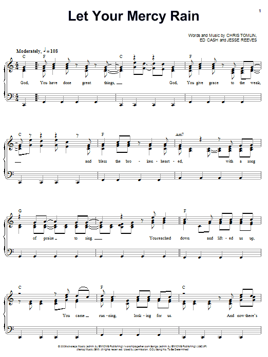 Preview Chris Tomlin Let Your Mercy Rain Pop sheet music, notes and chords for Easy Guitar Tab, SKU: 58576 sheet music, piano notes, chords, guitar tabs, score, transpose, transcribe, how to play, guide, download, learn, tutorial, progression, song, artist, awards, billboard, mtv, vh1, tour, single, album, release