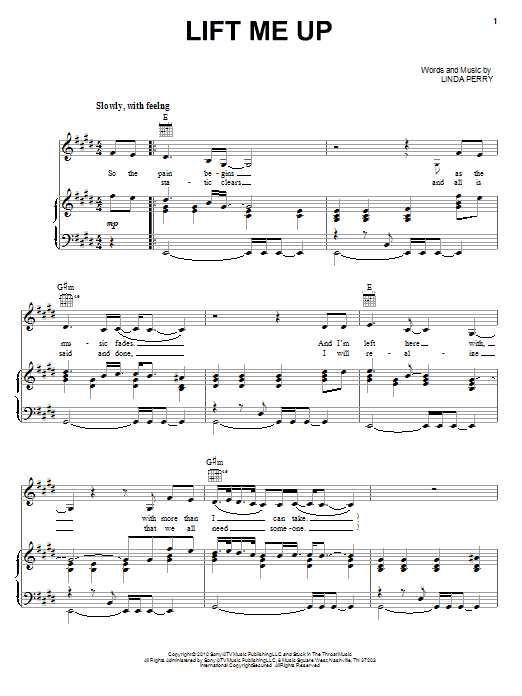 Preview Christina Aguilera Lift Me Up Pop sheet music, notes and chords for Piano, Vocal & Guitar (Right-Hand Melody), SKU: 82501 sheet music, piano notes, chords, guitar tabs, score, transpose, transcribe, how to play, guide, download, learn, tutorial, progression, song, artist, awards, billboard, mtv, vh1, tour, single, album, release