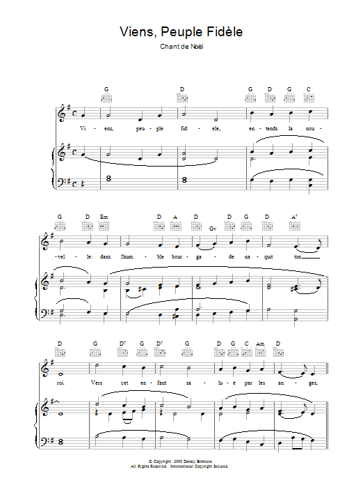 Download Chant de Noël Viens, Peuple Fidèle sheet music and printable PDF score & Christmas music notes