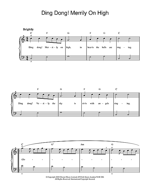 Preview Christmas Carol Ding Dong! Merrily On High Christmas sheet music, notes and chords for Piano, Vocal & Guitar (Right-Hand Melody), SKU: 114799 sheet music, piano notes, chords, guitar tabs, score, transpose, transcribe, how to play, guide, download, learn, tutorial, progression, song, artist, awards, billboard, mtv, vh1, tour, single, album, release