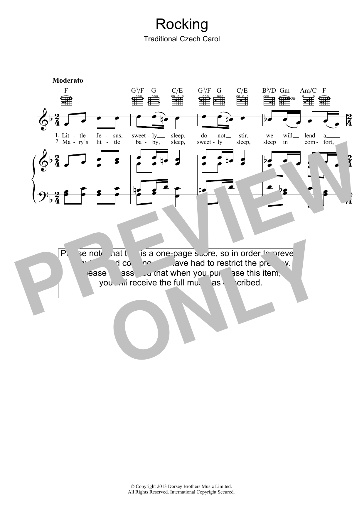 Download Christmas Carol Little Jesus (Rocking Carol) sheet music and printable PDF score & Christmas music notes