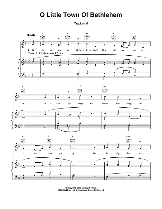 Preview Christmas Carol O Little Town Of Bethlehem Christmas sheet music, notes and chords for Piano, Vocal & Guitar (Right-Hand Melody), SKU: 114824 sheet music, piano notes, chords, guitar tabs, score, transpose, transcribe, how to play, guide, download, learn, tutorial, progression, song, artist, awards, billboard, mtv, vh1, tour, single, album, release