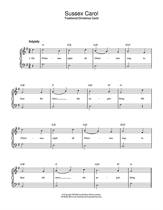 Preview Christmas Carol Sussex Carol Winter sheet music, notes and chords for Easy Piano, SKU: 160199 sheet music, piano notes, chords, guitar tabs, score, transpose, transcribe, how to play, guide, download, learn, tutorial, progression, song, artist, awards, billboard, mtv, vh1, tour, single, album, release